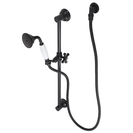 Kingston Brass KAK3520W0 Hand Shower Combo with Slide Bar, Matte Black KAK3520W0